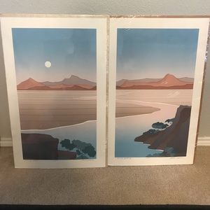 Set of 2 MCM Artist Proofs Diptych by Alex Miles